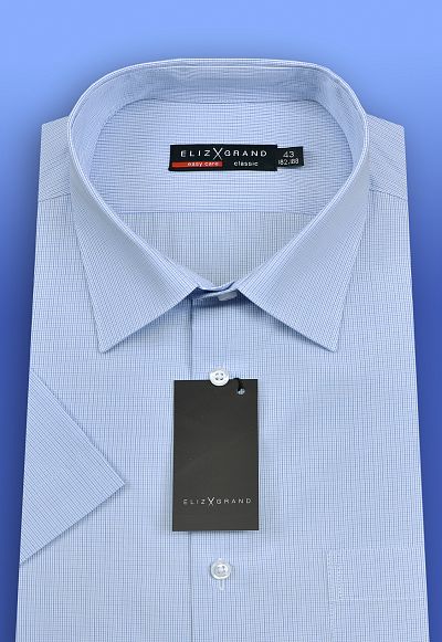 Сорочка 676-1Ксер-голуб.кл